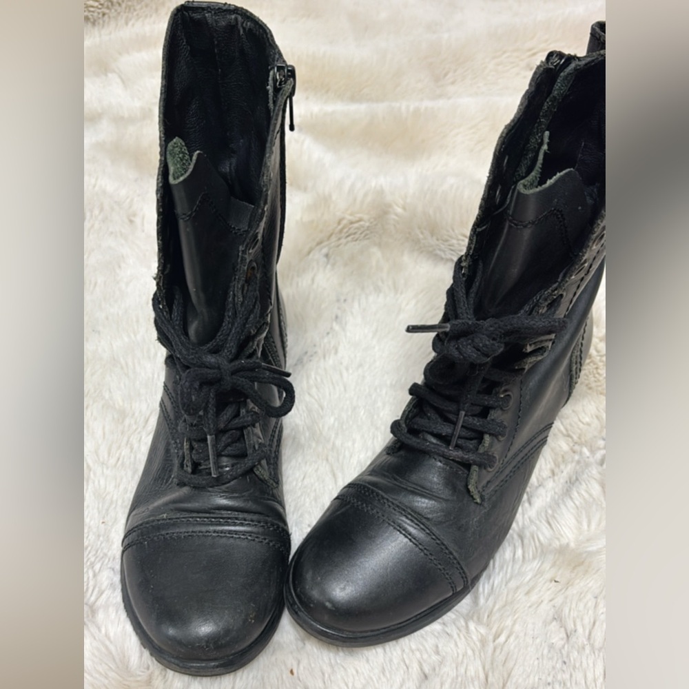 Steve Madden Black Combat Boots